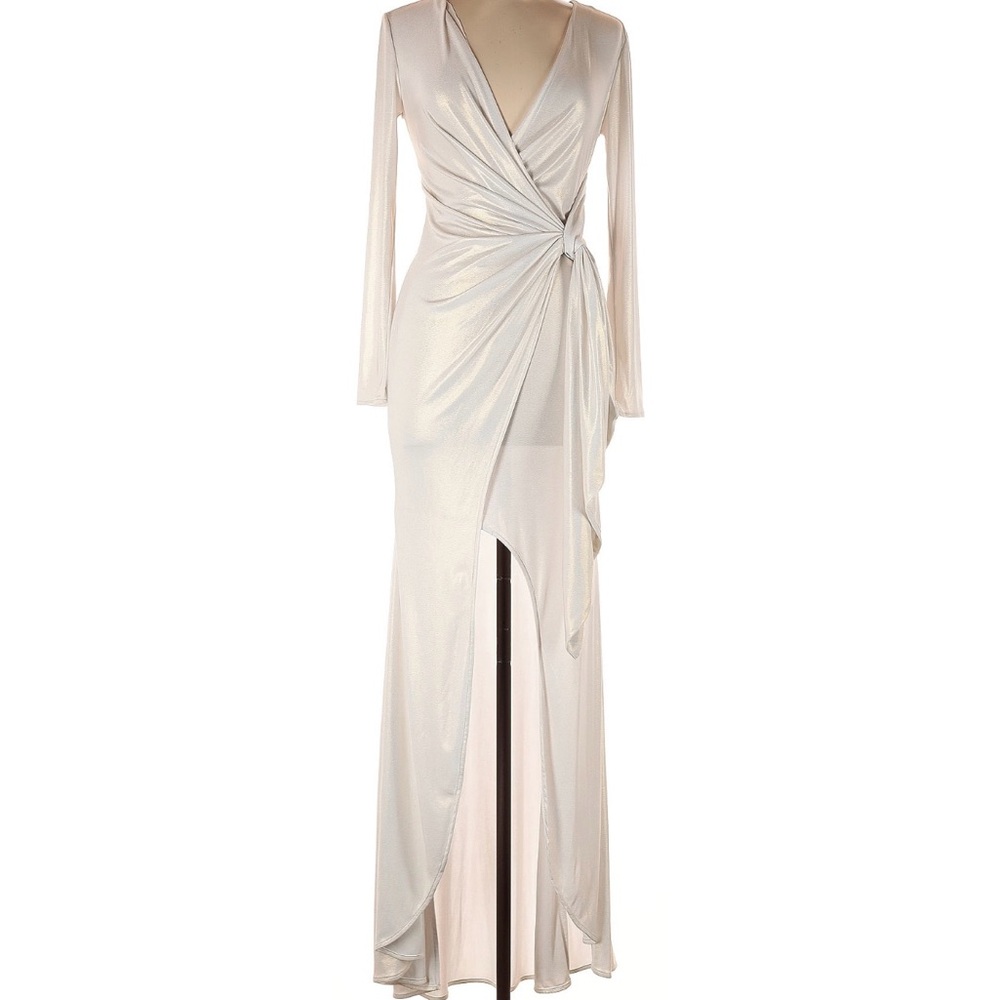 House of CB Pedrina Pearl White Dress - Large